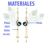 Aretes Con Borla De Pavo Real