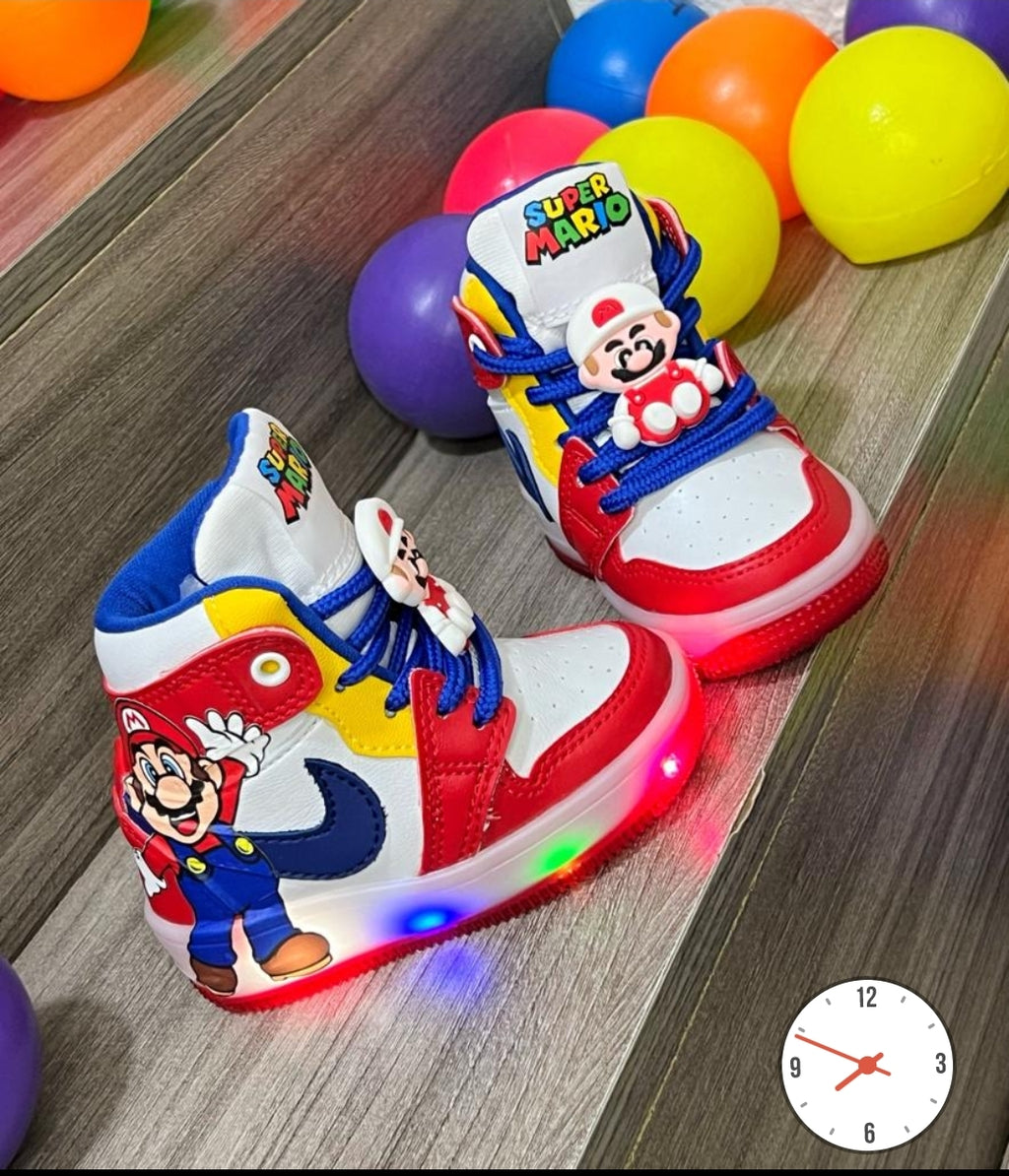 BOTA MARIO BROS LUCES KIDS + envío gratís